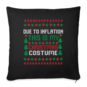 En raison de l’inflation pulls de Noël drôle de Noël - Housse de coussin décorative 45 x 45 cm - noir - Devant