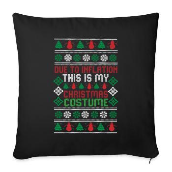 En raison de l’inflation pulls de Noël drôle de Noël - Housse de coussin décorative 45 x 45 cm - noir - Devant