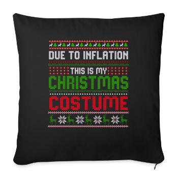 En raison de l’inflation pulls de Noël drôle de Noël - Housse de coussin décorative 45 x 45 cm - noir - Devant