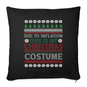 En raison de l’inflation pulls de Noël drôle de Noël - Housse de coussin décorative 45 x 45 cm - noir - Devant