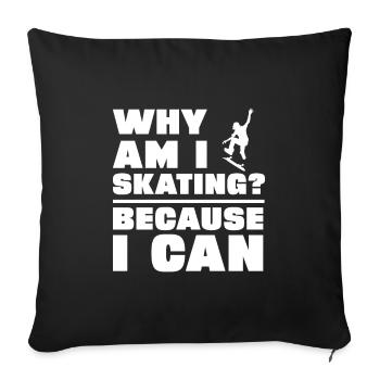 Skating - Sofa pillowcase 17,3'' x 17,3'' (45 x 45 cm) - black - Front