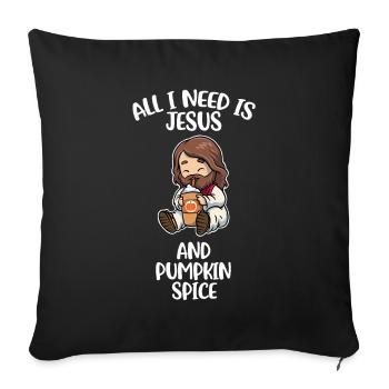Jesus And Pumpkin Spice Pumpkin Gift - Sofa pillowcase 17,3'' x 17,3'' (45 x 45 cm) - black - Front