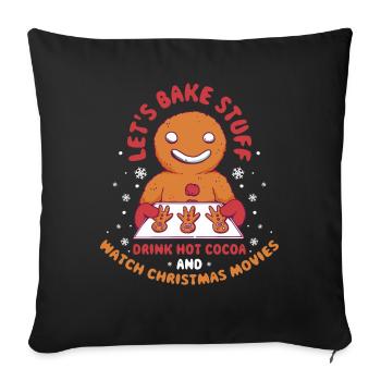 Lets Bake Stuff Drink Hot Cocoa Baking Gift - Sofa pillowcase 17,3'' x 17,3'' (45 x 45 cm) - black - Front