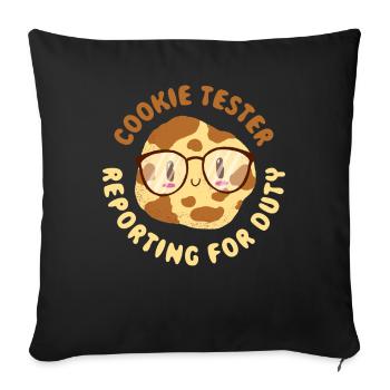 Rapports de testeur de cookies pour le cadeau de cookie de service - Housse de coussin décorative 45 x 45 cm - noir - Devant