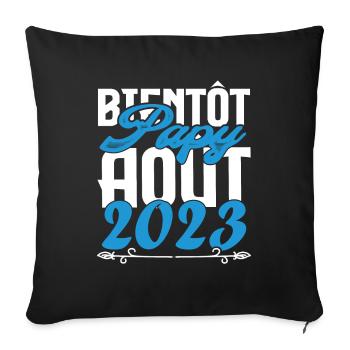 Annonce grossesse bientôt Papy Aout 2023. août. - Housse de coussin décorative 45 x 45 cm - noir - Devant