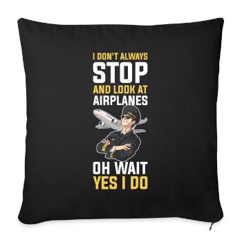 Regardez le cadeau de pilote d’avion - Housse de coussin décorative 45 x 45 cm - noir - Devant