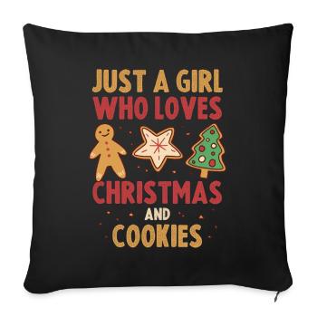 Christmas And Cookies Cookie Gift - Sofa pillowcase 17,3'' x 17,3'' (45 x 45 cm) - black - Front