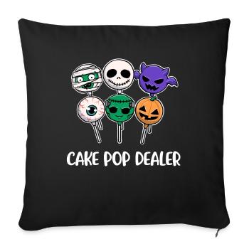 Cake Pop Dealer Cake Cadeau - Housse de coussin décorative 45 x 45 cm - noir - Devant