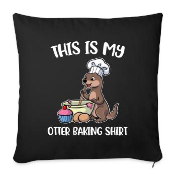 Otter Baking Baking Gift - Sofa pillowcase 17,3'' x 17,3'' (45 x 45 cm) - black - Front
