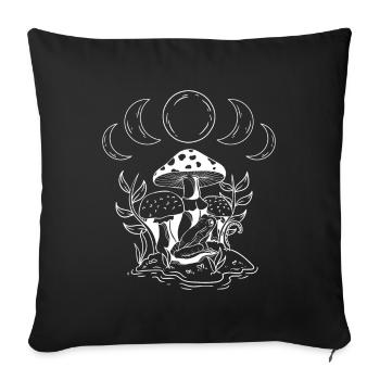 Aesthetic Goblincore and Dark Cottagecore Mushroom - Sofa pillowcase 17,3'' x 17,3'' (45 x 45 cm) - black - Front
