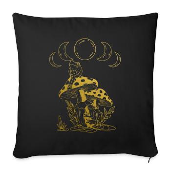 Aesthetic Goblincore and Dark Cottagecore Mushroom - Sofa pillowcase 17,3'' x 17,3'' (45 x 45 cm) - black - Front