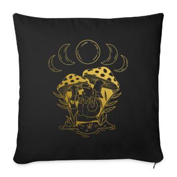 Aesthetic Goblincore and Dark Cottagecore Mushroom - Sofa pillowcase 17,3'' x 17,3'' (45 x 45 cm) - black - Front