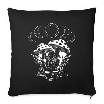 Aesthetic Goblincore and Dark Cottagecore Mushroom - Sofa pillowcase 17,3'' x 17,3'' (45 x 45 cm) - black - Front