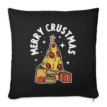 Pizza Noël Dîner de Noël Cadeau - Housse de coussin décorative 45 x 45 cm - noir - Devant