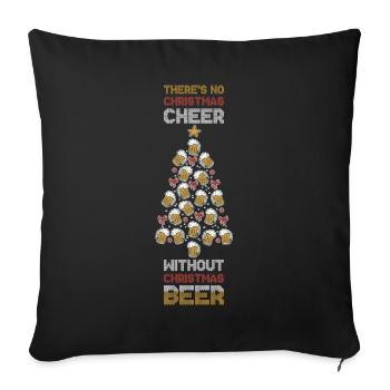 Christmas Beer Weihnachtsessen Geschenk - Sofakissenbezug 45 x 45 cm - Schwarz - Vorne