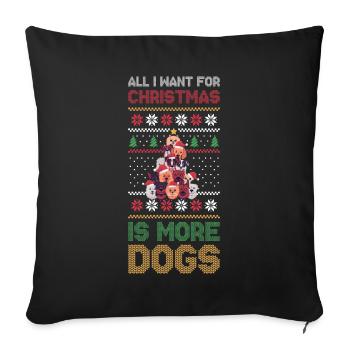 Christmas Dogs Hässlicher Weihnachtspulli Geschenk - Sofakissenbezug 45 x 45 cm - Schwarz - Vorne