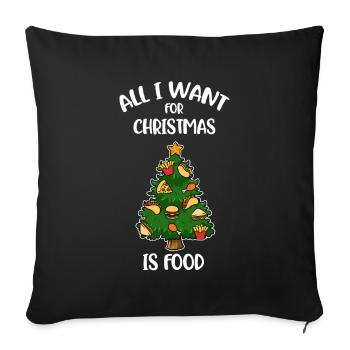 Nourriture de Noël Cadeau de dîner de Noël - Housse de coussin décorative 45 x 45 cm - noir - Devant