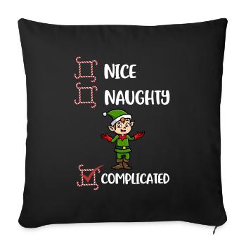 Its Complicated Naughty or Cute Gift - Sofa pillowcase 17,3'' x 17,3'' (45 x 45 cm) - black - Front