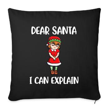 I Can Explain Lieber Weihnachtsmann Geschenk - Sofakissenbezug 45 x 45 cm - Schwarz - Vorne