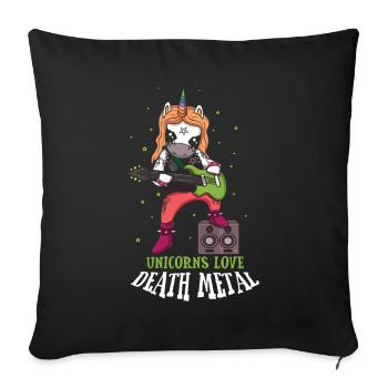 Licorne satanique Amour Metal Musique Heavy Rock - Housse de coussin décorative 45 x 45 cm - noir - Devant