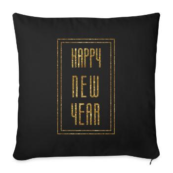 Joyeuses salutations Nouvel An 2023 Bonjour Nouvel An 2023 - Housse de coussin décorative 45 x 45 cm - noir - Devant