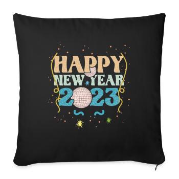 Party New Year Happy New Year 2023 Welcome 2023 - Sofakissenbezug 45 x 45 cm - Schwarz - Vorne