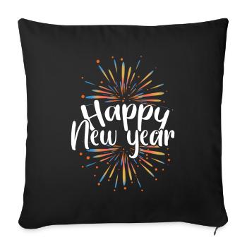 Fireworks New Year 2023 Hello 2023 New Year 2023 - Sofa pillowcase 17,3'' x 17,3'' (45 x 45 cm) - black - Front