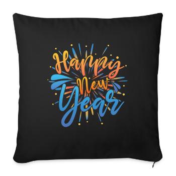 Happy New Year 2023 Hello 2023 New Year 2023 - Sofa pillowcase 17,3'' x 17,3'' (45 x 45 cm) - black - Front