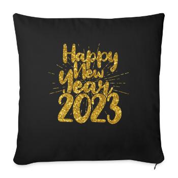 Sunburst 2023 Happy New Year 2023 New Year 2023 - Sofakissenbezug 45 x 45 cm - Schwarz - Vorne