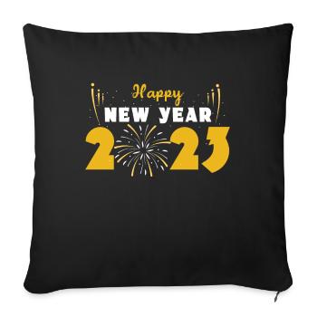 Celebrate 2023 Hello 2023 Happy New Year 2023 - Sofa pillowcase 17,3'' x 17,3'' (45 x 45 cm) - black - Front