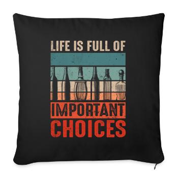 Vintage Life Full Of Choices Alcohol Bottle - Sofakissenbezug 45 x 45 cm - Schwarz - Vorne