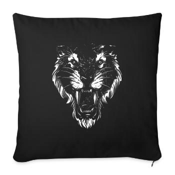 Saber tooth cat - Sofa pillowcase 17,3'' x 17,3'' (45 x 45 cm) - black - Front