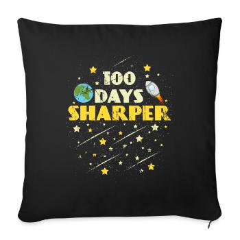 Étudiant 100e jour Sharper Ship 100 jours d’école - Housse de coussin décorative 45 x 45 cm - noir - Devant