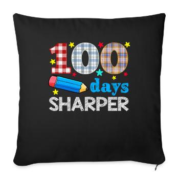 Plaid 100th Day Sharper 100 jours d’école - Housse de coussin décorative 45 x 45 cm - noir - Devant