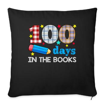 Plaid 100th Day In Books 100 jours d’école - Housse de coussin décorative 45 x 45 cm - noir - Devant