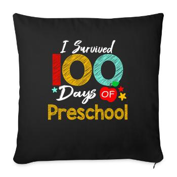 Colors Survived Preschool 100 Days Of School - Sofa pillowcase 17,3'' x 17,3'' (45 x 45 cm) - black - Front