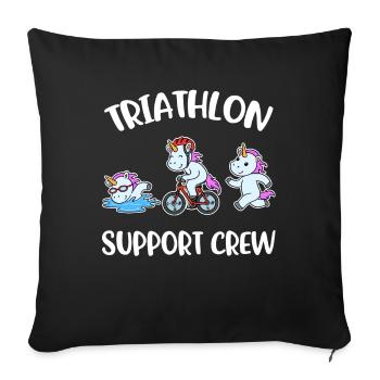 Triathlon Support Crew Triathlon Geschenk - Sofakissenbezug 45 x 45 cm - Schwarz - Vorne