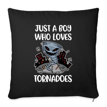 Boy Loves Tornadoes Meteorologie Geschenk - Sofakissenbezug 45 x 45 cm - Schwarz - Vorne