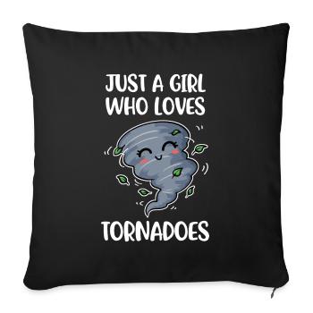 Girl Loves Tornadoes Meteorologie Geschenk - Sofakissenbezug 45 x 45 cm - Schwarz - Vorne
