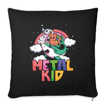 Shark Unicorn Panda Cat Love Music Rock Metal Kid - Sofa pillowcase 17,3'' x 17,3'' (45 x 45 cm) - black - Front