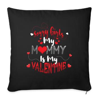 Maman est mon cœur de Saint-Valentin Saint-Valentin - Housse de coussin décorative 45 x 45 cm - noir - Devant