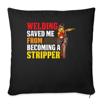 Le soudage m’a sauvé un cadeau de soudeur - Housse de coussin décorative 45 x 45 cm - noir - Devant