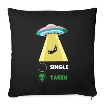 Funny Alien Abduction Hearts Day Valentines - Sofakissenbezug 45 x 45 cm - Schwarz - Vorne
