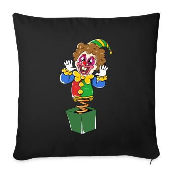 Costume de Carnaval Clown de la boîte Carnaval - Housse de coussin décorative 45 x 45 cm - noir - Devant