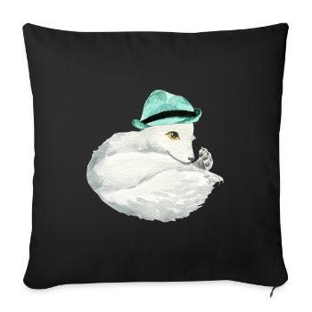 Niedlicher Polarfuchs - Sofakissenbezug 45 x 45 cm - Schwarz - Vorne