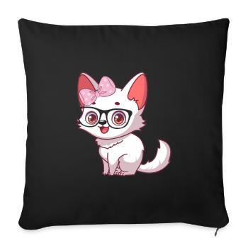 Niedlicher Polarfuchs - Sofakissenbezug 45 x 45 cm - Schwarz - Vorne