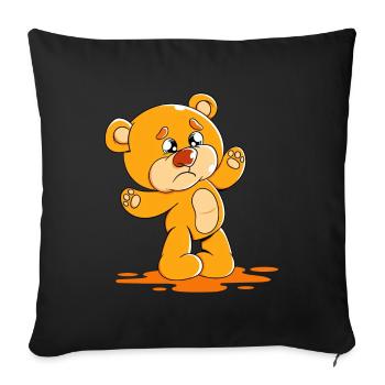 cute bear cuddly toy hug? Soft toy - Sofa pillowcase 17,3'' x 17,3'' (45 x 45 cm) - black - Front