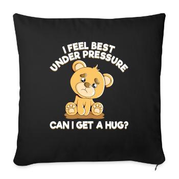 Cute Bear Cuddly Toy Hug Stuffed Animal Love - Sofa pillowcase 17,3'' x 17,3'' (45 x 45 cm) - black - Front
