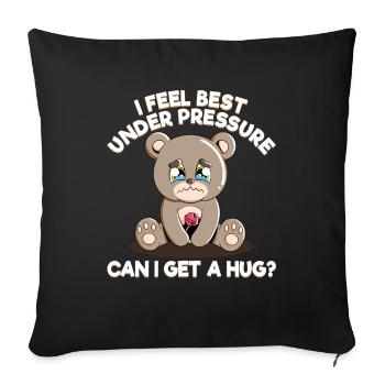 Cute Bear Cuddly Toy Hug Stuffed Animal Love - Sofa pillowcase 17,3'' x 17,3'' (45 x 45 cm) - black - Front