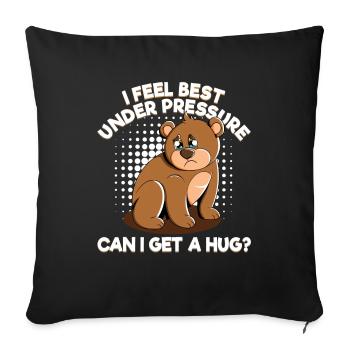Cute Bear Cuddly Toy Hug Stuffed Animal Love - Sofa pillowcase 17,3'' x 17,3'' (45 x 45 cm) - black - Front